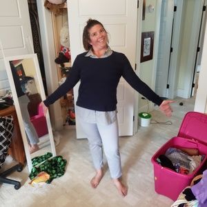 Navy "Fake Out" Shirt/Sweater Combo - Sz. L